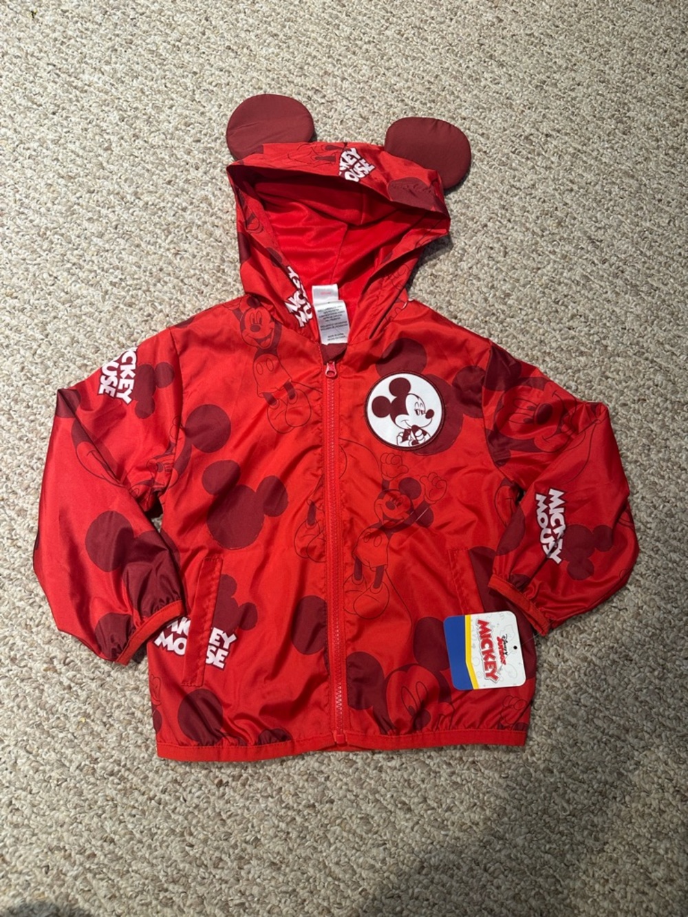 ✅3/$24 Brand new Disney Mickey Mouse Kids Track Hoodie with Ears